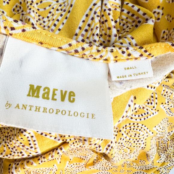 Maeve Fete Dress Womens S Midi Anthropologie Spring Floral Stretch Cinch Waist - Picture 5 of 8